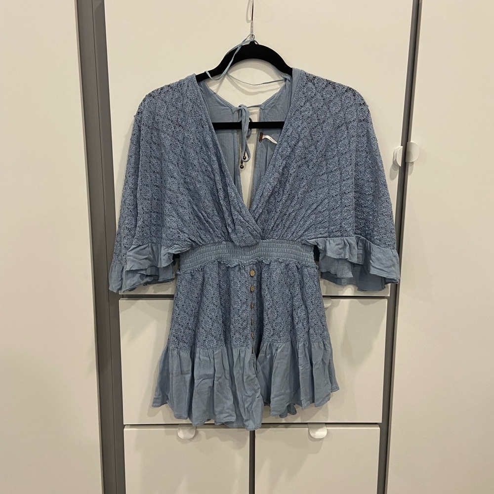 Free People - Shyanne Romper - Blue (The Rain) - Size XS